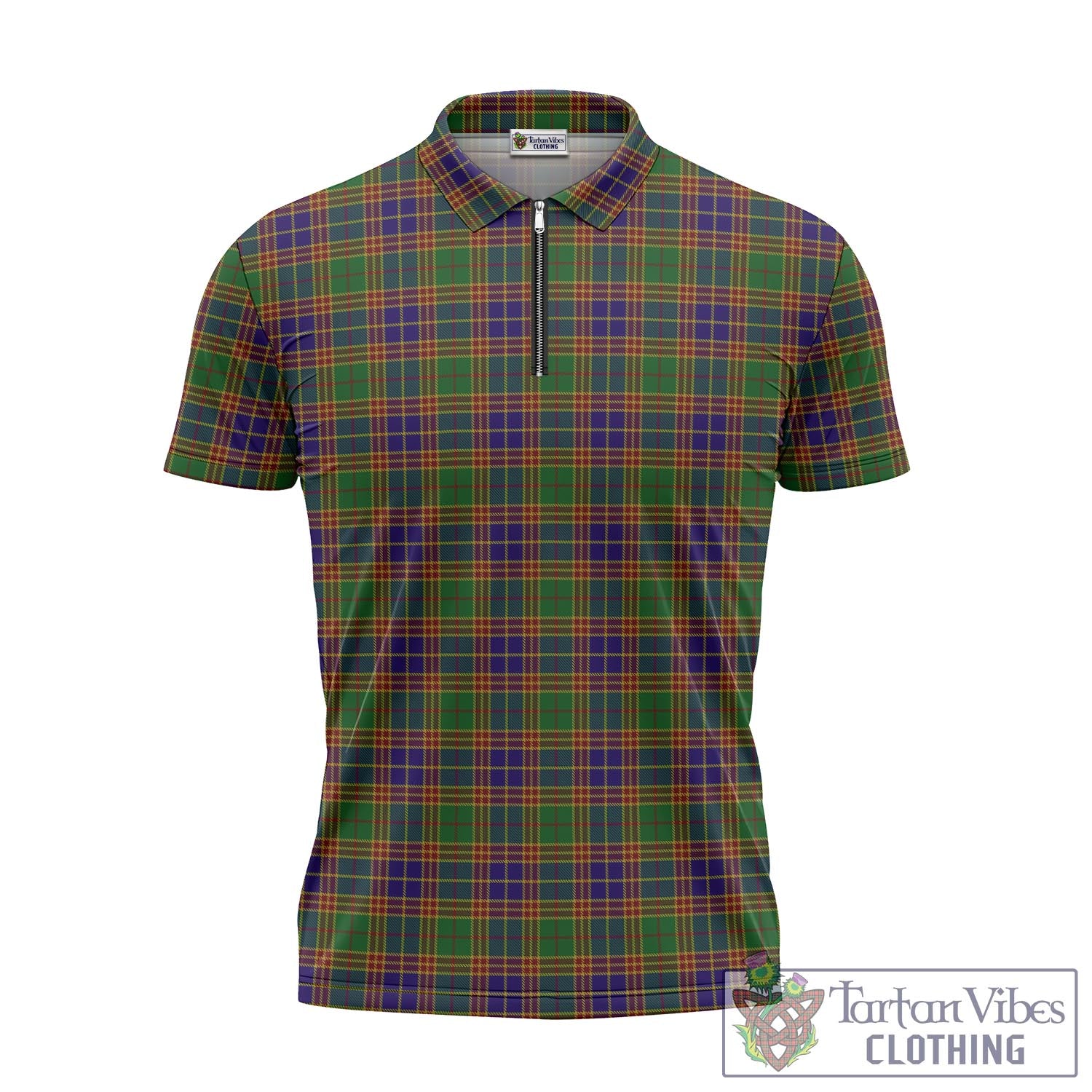 Tartan Vibes Clothing Stevenson Tartan Zipper Polo Shirt