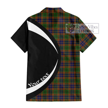 Stevenson Tartan Short Sleeve Button Up with Family Crest Circle Style