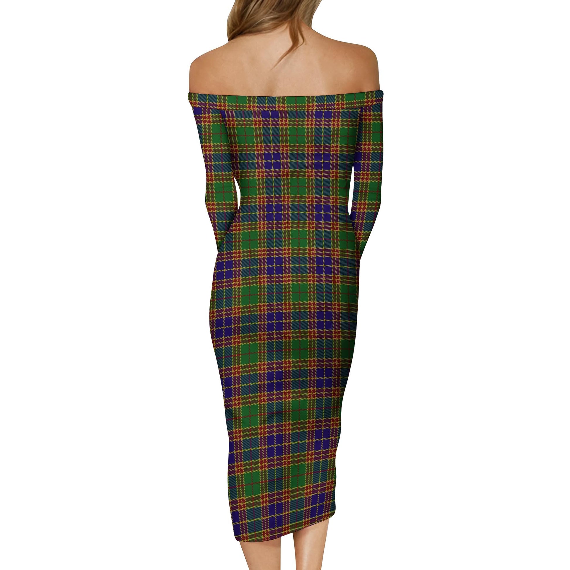 Stevenson Tartan Off Shoulder Lady Dress - Tartanvibesclothing