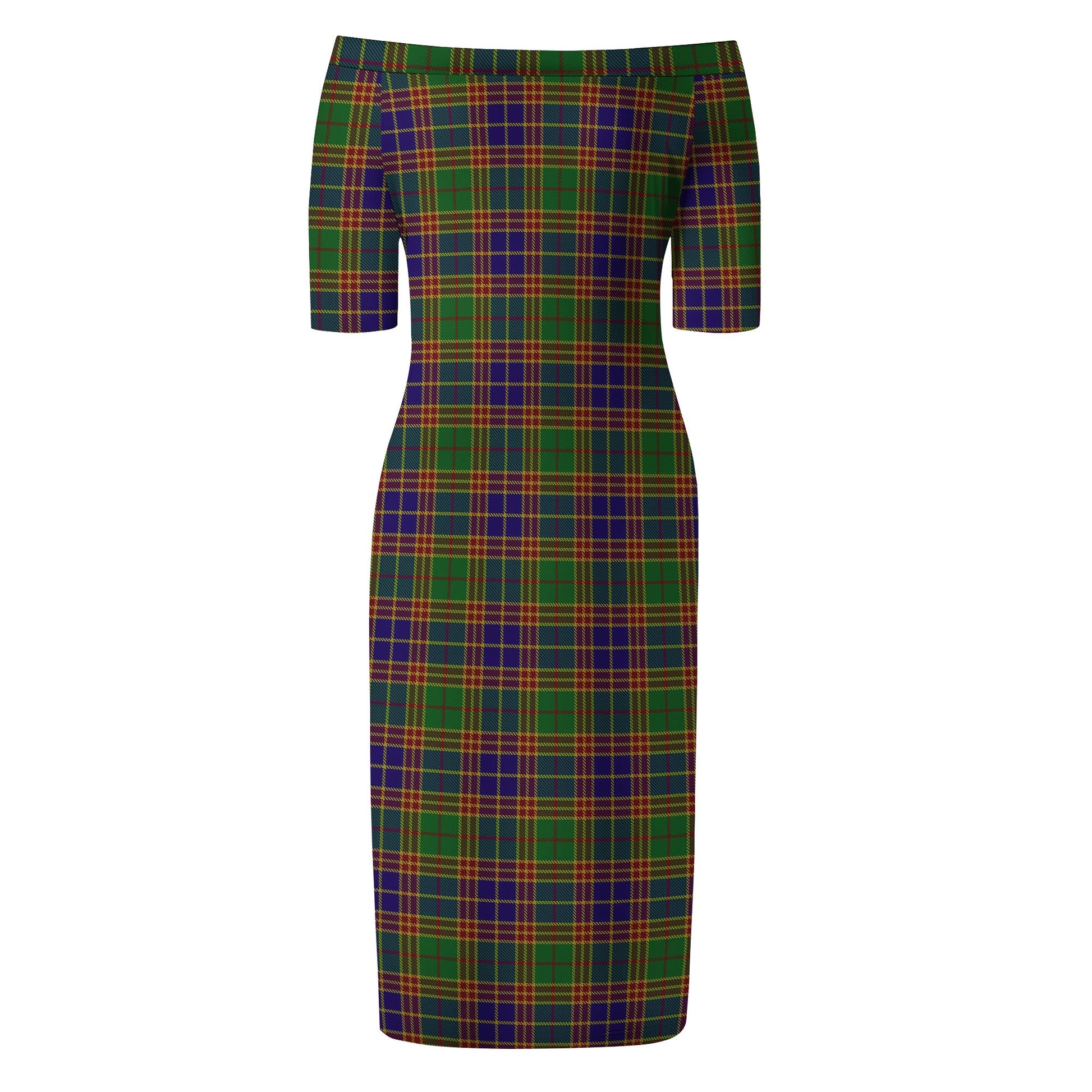 Stevenson Tartan Off Shoulder Lady Dress - Tartanvibesclothing