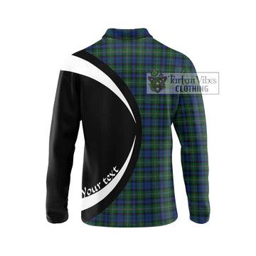 Stevenson Hunting Tartan Long Sleeve Polo Shirt with Family Crest Circle Style