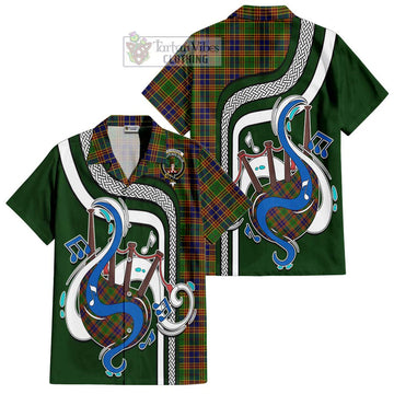 Stevenson Old Tartan Short Sleeve Button Shirt with Epic Bagpipe Style