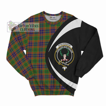 Stevenson Old Tartan Sweatshirt with Family Crest Circle Style