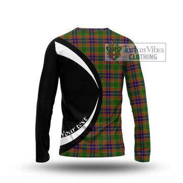 Stevenson Old Tartan Long Sleeve T-Shirt with Family Crest Circle Style