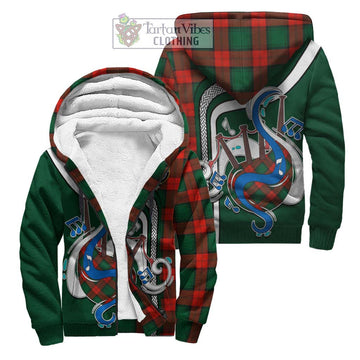 Stewart Atholl Modern Tartan Sherpa Hoodie with Epic Bagpipe Style