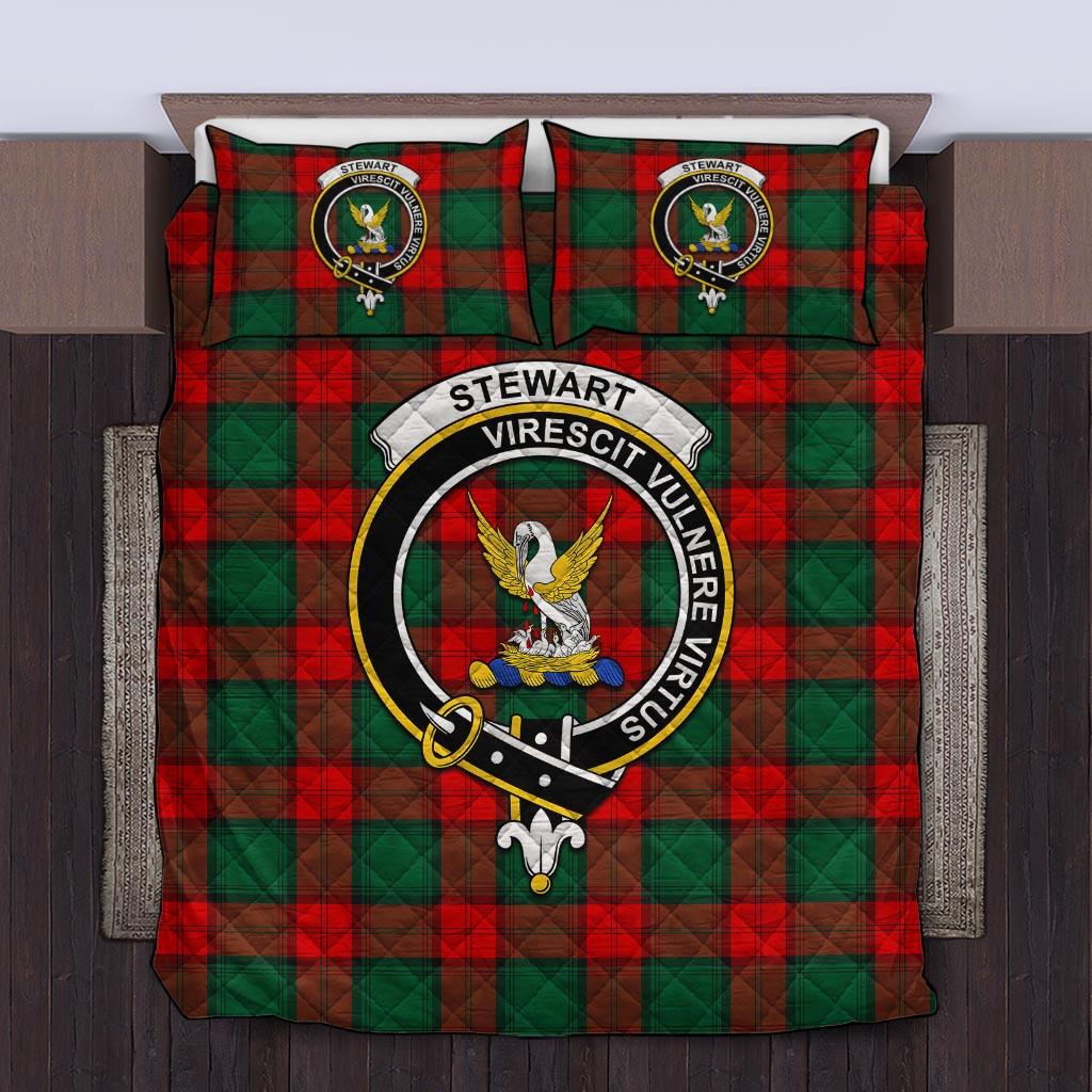 Stewart Atholl Modern Tartan Quilt Bed Set with Family Crest Twin - Tartan Vibes Clothing