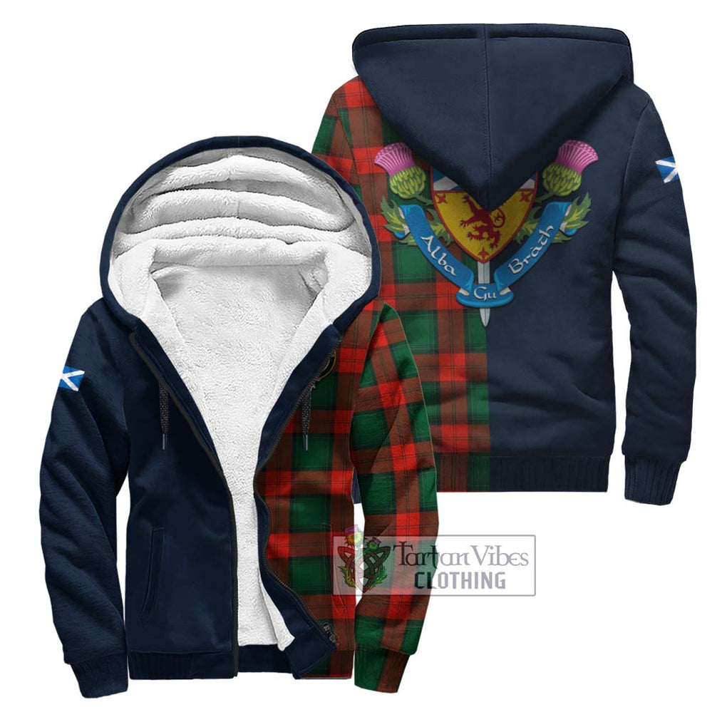 Tartan Vibes Clothing Stewart Atholl Modern Tartan Sherpa Hoodie with Scottish Lion Royal Arm Half Style