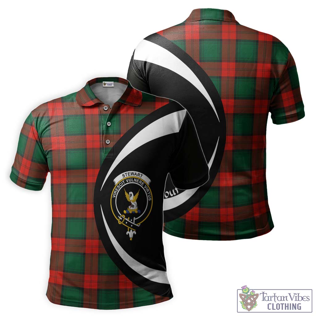 Stewart Atholl Modern Tartan Men's Polo Shirt with Family Crest Circle Style Kid - Tartan Vibes Clothing