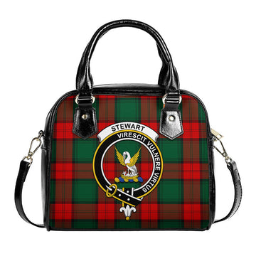 Stewart Atholl Modern Tartan Shoulder Handbags with Family Crest