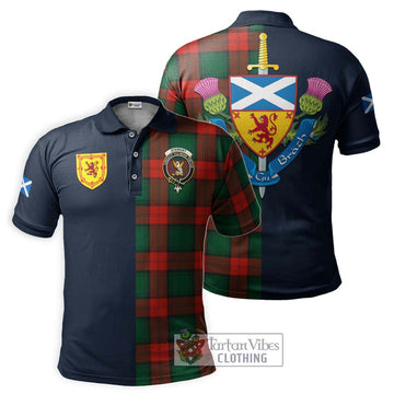 Stewart Atholl Modern Tartan Polo Shirt Alba with Scottish Lion Royal Arm Half Style