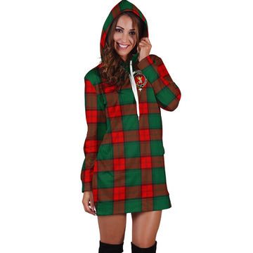 Stewart Atholl Modern Tartan Hoodie Dress with Family Crest