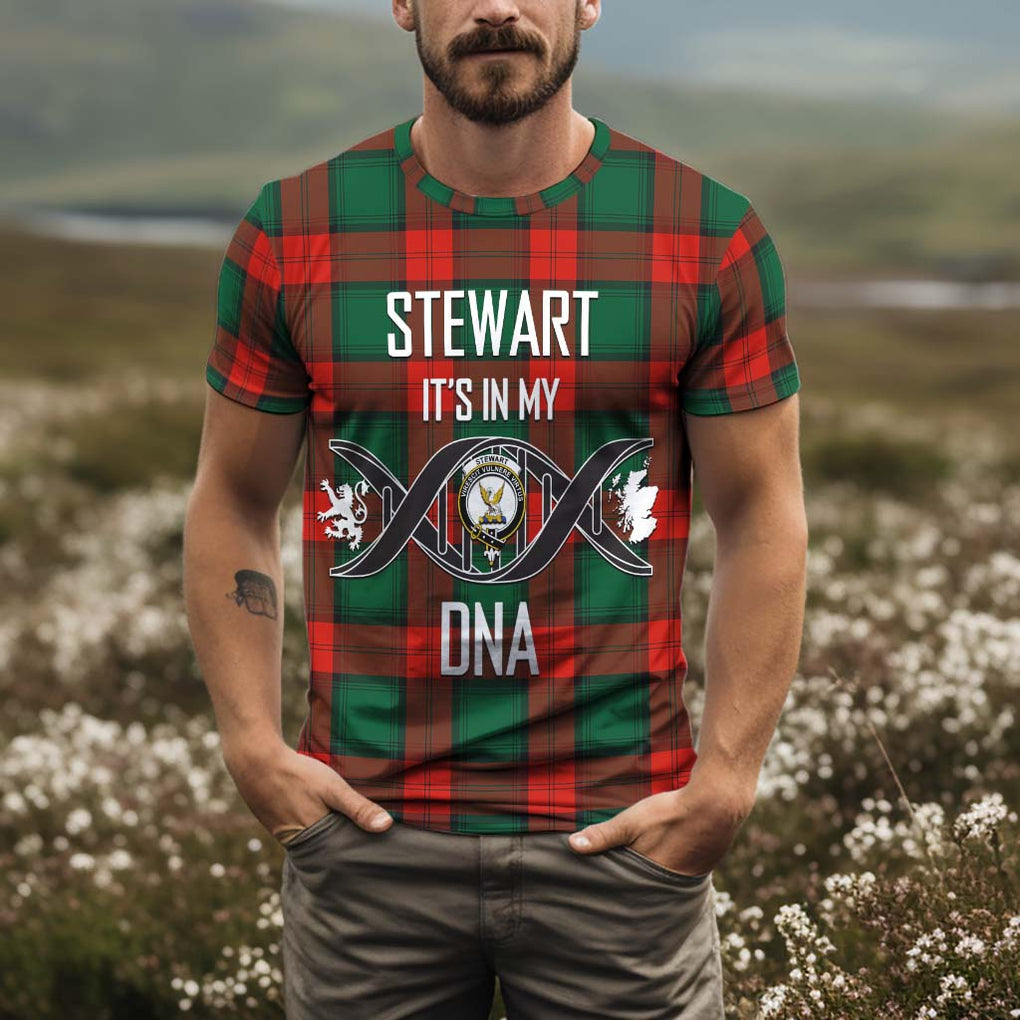 Stewart Atholl Modern Tartan T-Shirt with Family Crest DNA In Me Style Kid's Shirt - Tartan Vibes Clothing