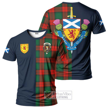 Stewart Atholl Modern Tartan T-Shirt Alba with Scottish Lion Royal Arm Half Style