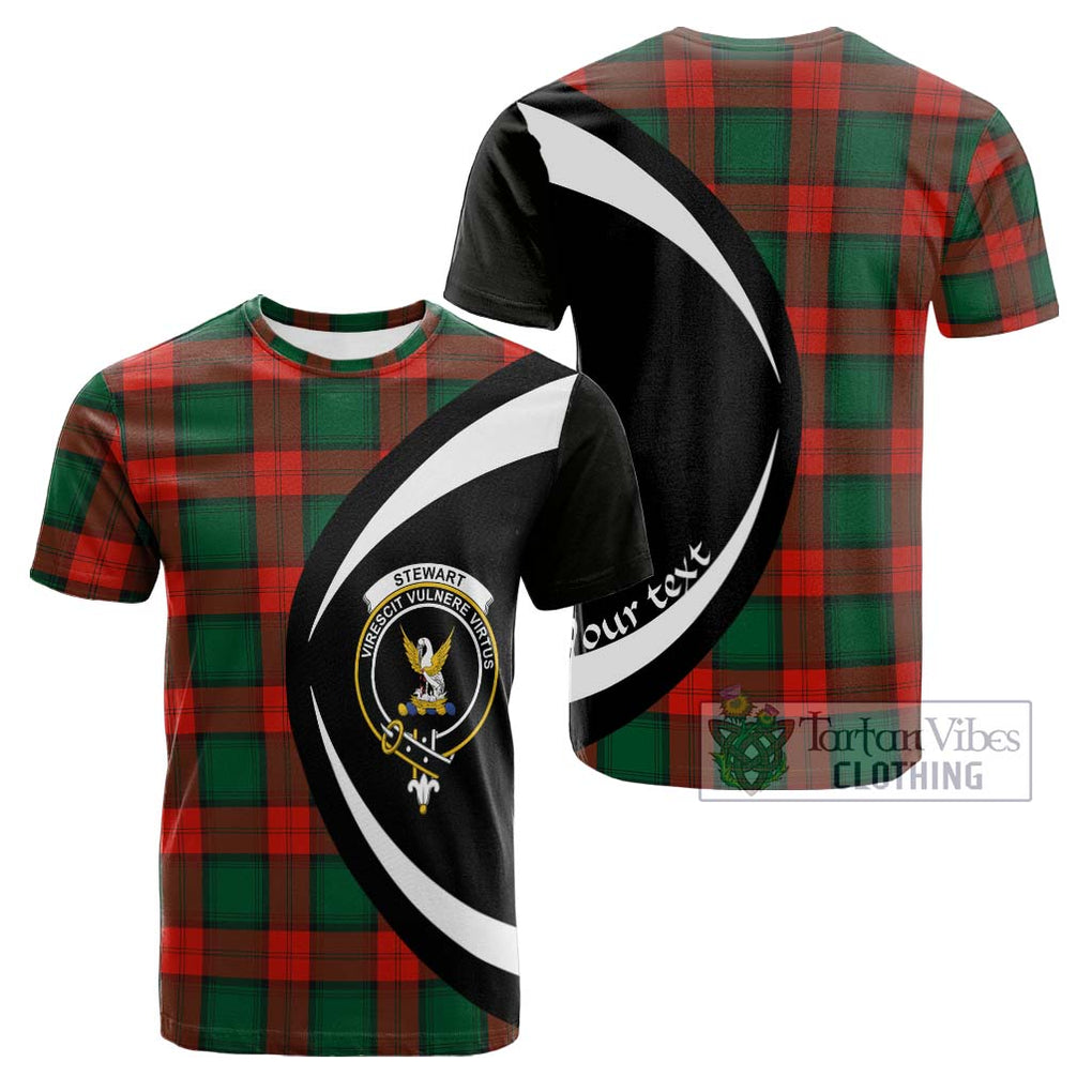 Tartan Vibes Clothing Stewart Atholl Modern Tartan Cotton T-shirt with Family Crest Circle Style