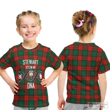 Stewart Atholl Modern Tartan Kid T-Shirt with Family Crest DNA In Me Style