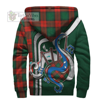 Stewart Atholl Modern Tartan Sherpa Hoodie with Epic Bagpipe Style