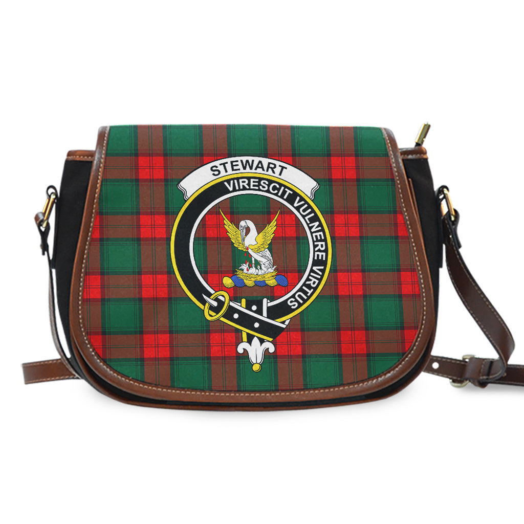 Stewart Atholl Modern Tartan Saddle Bag with Family Crest - Tartan Vibes Clothing