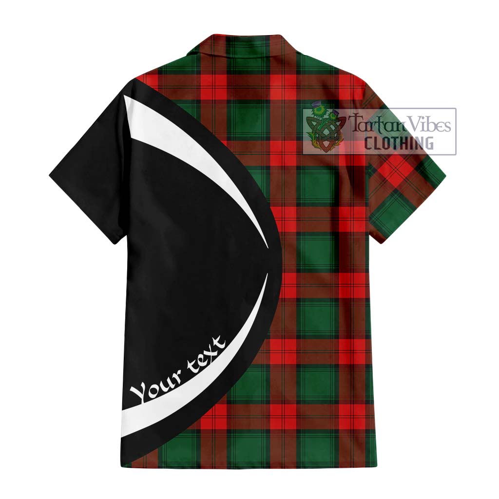 Stewart Atholl Modern Tartan Short Sleeve Button Up with Family Crest Circle Style - Tartan Vibes Clothing