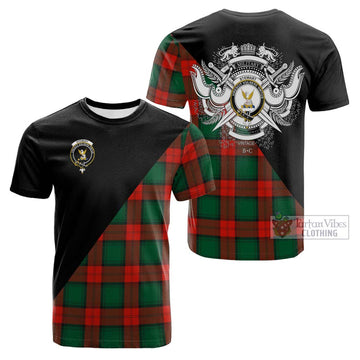 Stewart Atholl Modern Tartan Cotton T-shirt with Family Crest and Military Logo Style