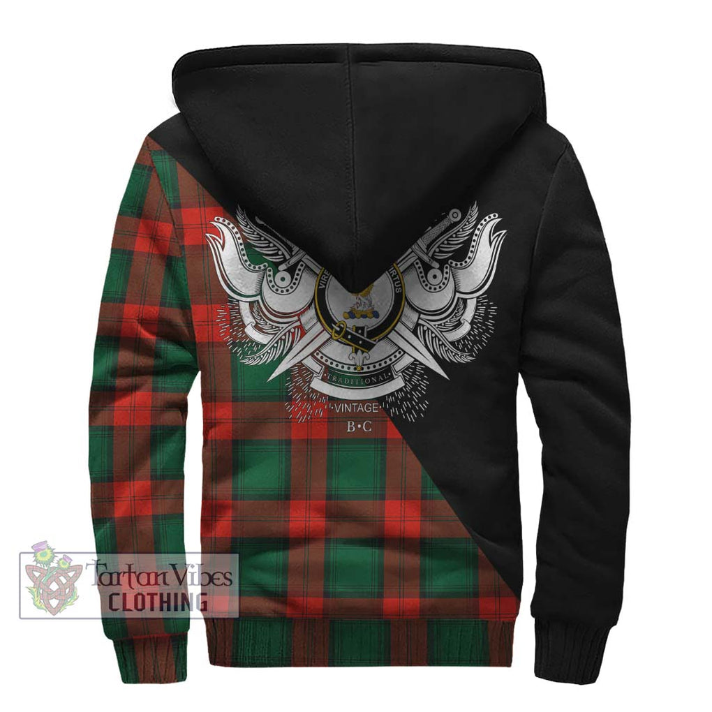 Stewart Atholl Modern Tartan Sherpa Hoodie with Family Crest and Military Logo Style - Tartanvibesclothing Shop