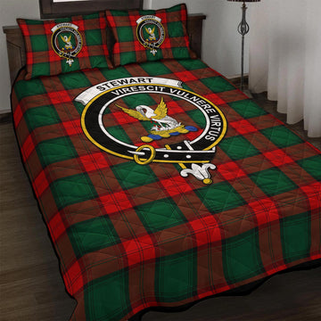 Stewart Atholl Modern Tartan Quilt Bed Set with Family Crest