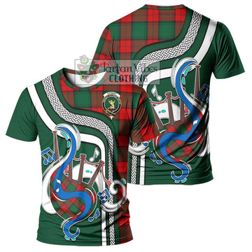 Stewart Atholl Modern Tartan T-Shirt with Epic Bagpipe Style