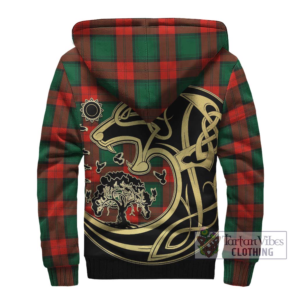 Stewart Atholl Modern Tartan Sherpa Hoodie with Family Crest Celtic Wolf Style - Tartan Vibes Clothing