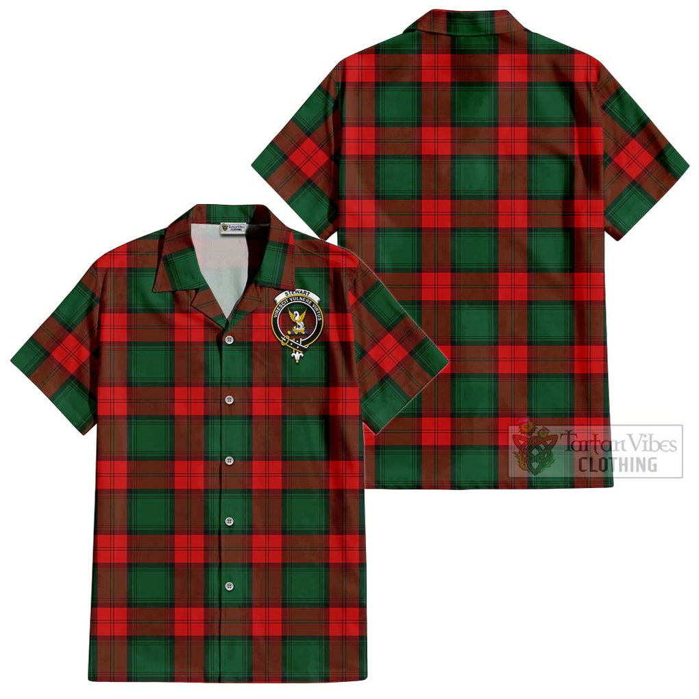 Stewart Atholl Modern Tartan Cotton Hawaiian Shirt with Family Crest Kid - Tartan Vibes Clothing