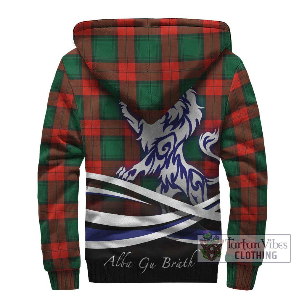 Stewart Atholl Modern Tartan Sherpa Hoodie with Alba Gu Brath Regal Lion Emblem - Tartanvibesclothing Shop