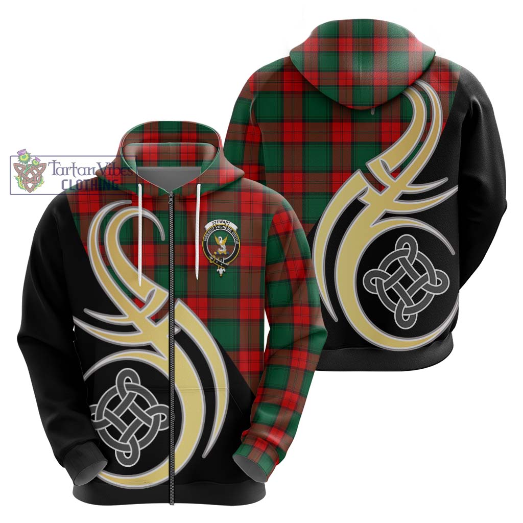 Stewart Atholl Modern Tartan Hoodie with Family Crest and Celtic Symbol Style - Tartan Vibes Clothing