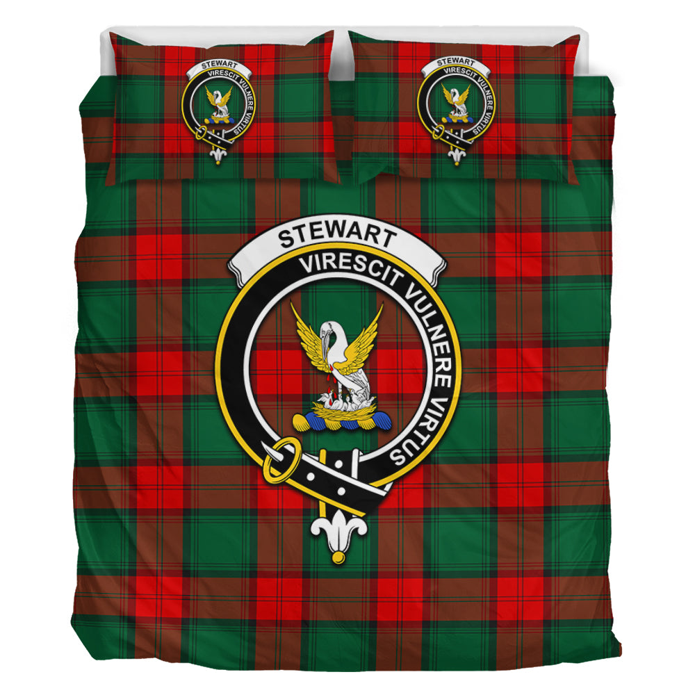 Stewart Atholl Modern Tartan Bedding Set with Family Crest - Tartan Vibes Clothing