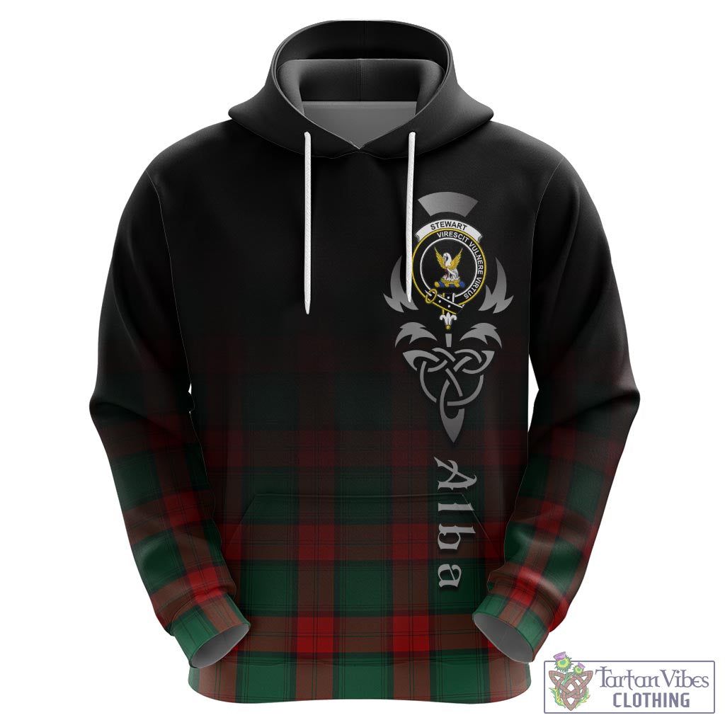 Tartan Vibes Clothing Stewart Atholl Modern Tartan Hoodie Featuring Alba Gu Brath Family Crest Celtic Inspired