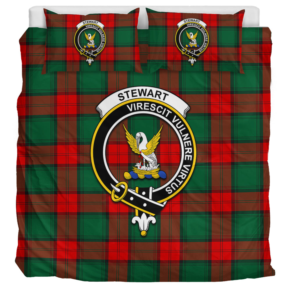 Stewart Atholl Modern Tartan Bedding Set with Family Crest UK Bedding Set UK Super King 104*94 inch - Tartan Vibes Clothing