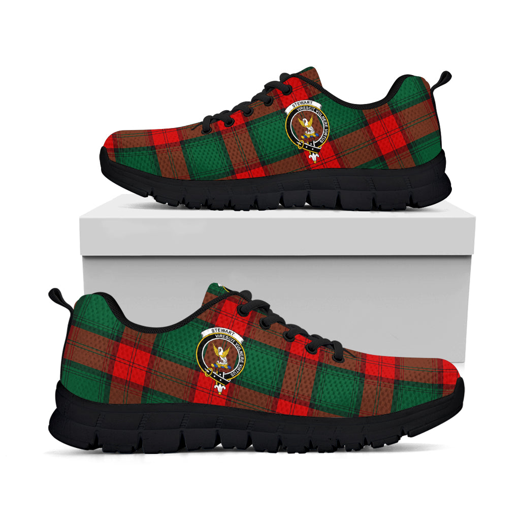 Stewart Atholl Modern Tartan Sneakers with Family Crest - Tartan Vibes Clothing