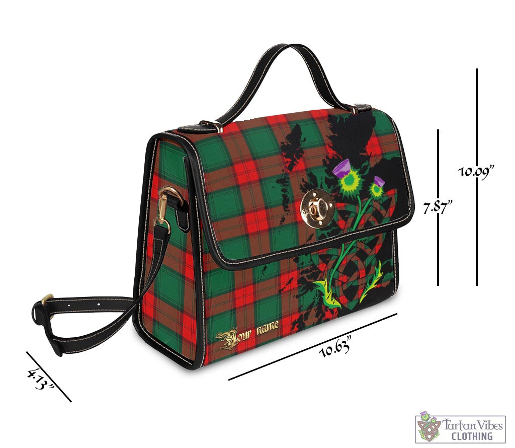 Tartan Vibes Clothing Stewart Atholl Modern Tartan Waterproof Canvas Bag with Scotland Map and Thistle Celtic Accents