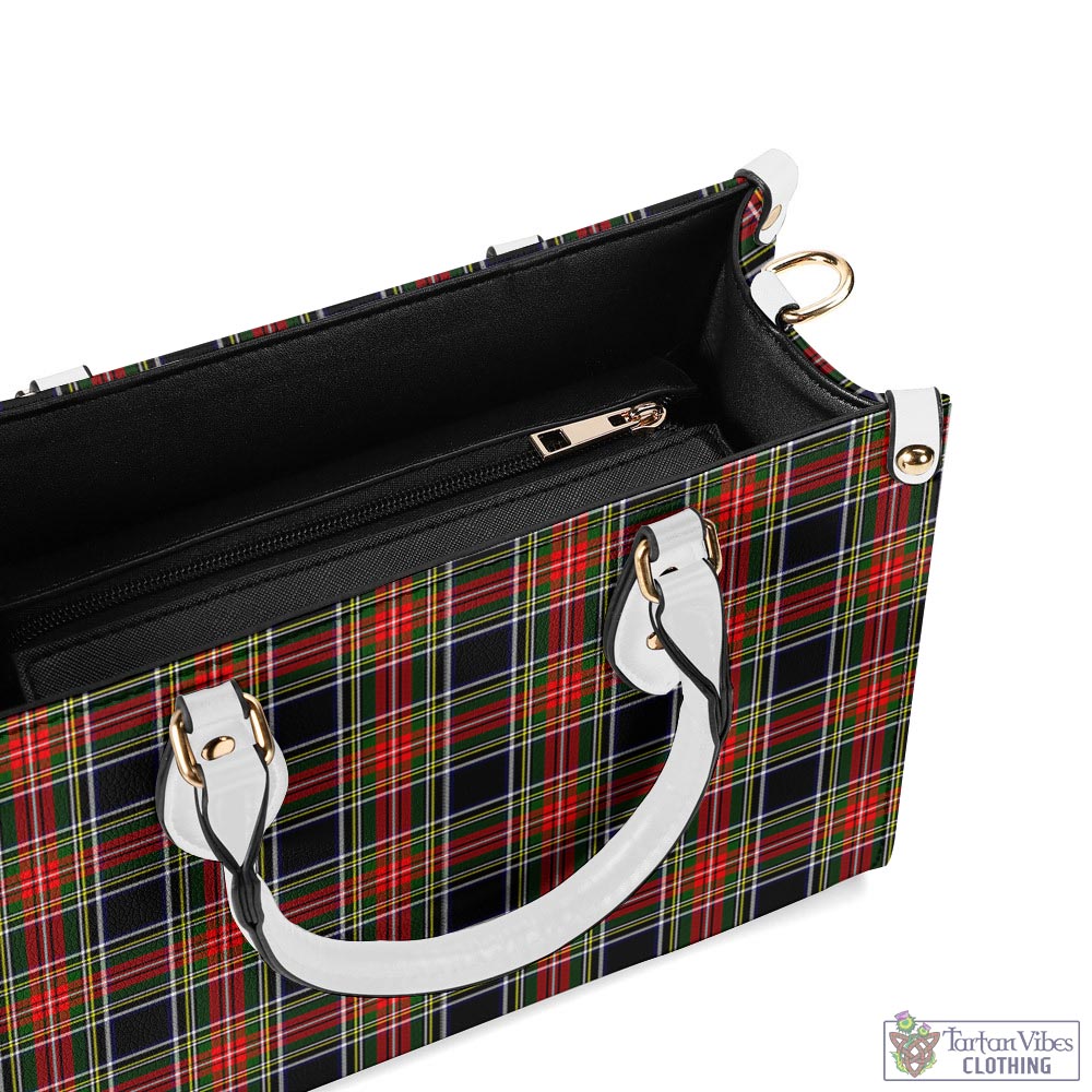 Tartan Vibes Clothing Stewart Black Tartan Luxury Leather Handbags