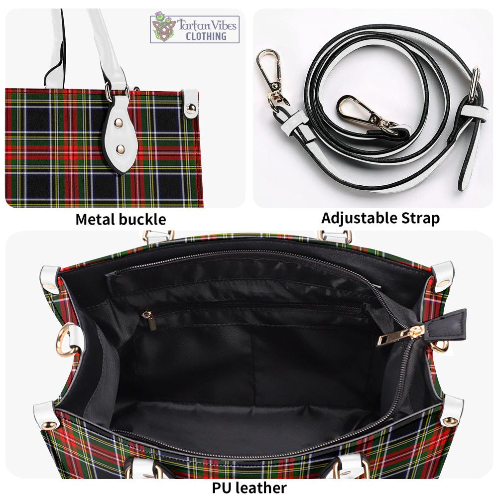 Tartan Vibes Clothing Stewart Black Tartan Luxury Leather Handbags