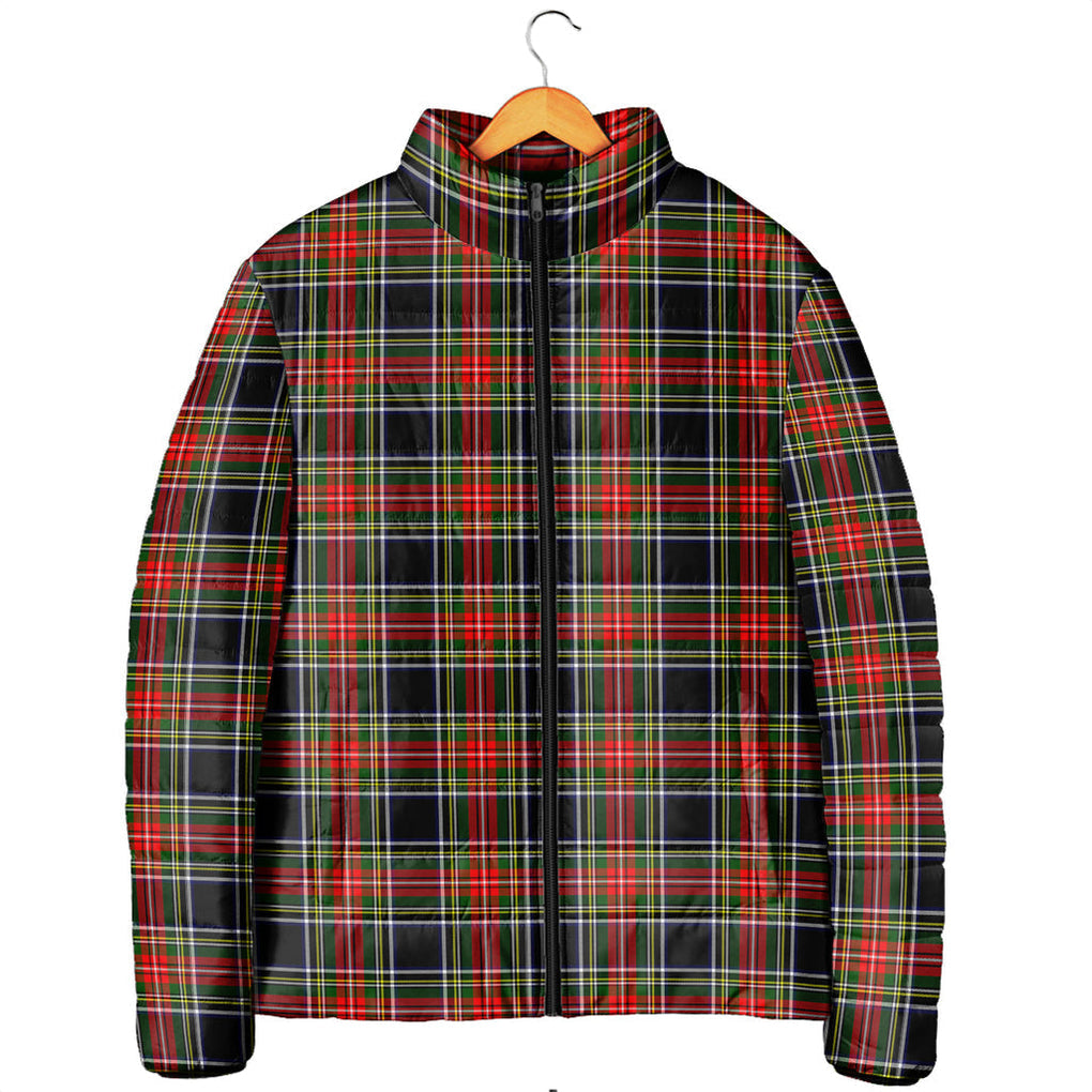 Stewart Black Tartan Padded Jacket Men's Padded Jacket - Tartan Vibes Clothing