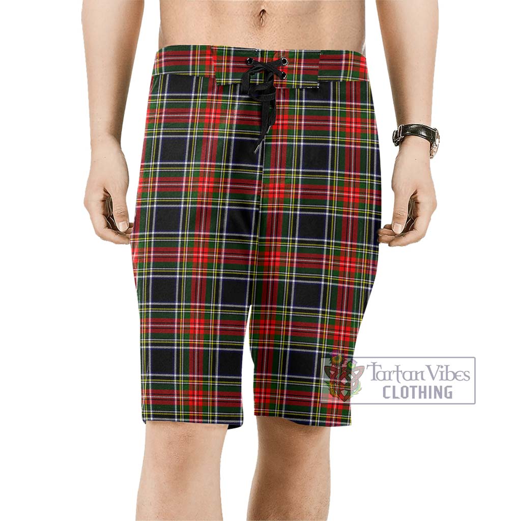 Stewart Black Tartan Men's Board Shorts Men - Tartan Vibes Clothing