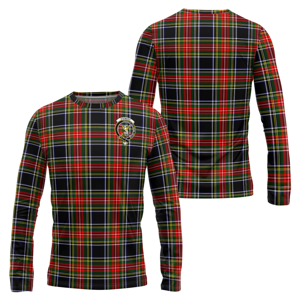 stewart-black-tartan-long-sleeve-t-shirt-with-family-crest