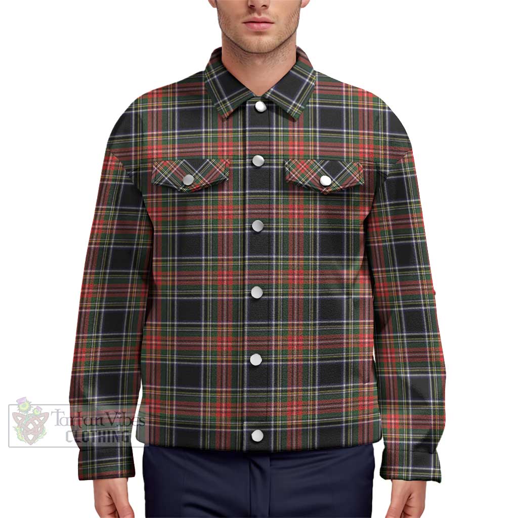 Stewart Black Tartan Unisex Lapel Cotton Jacket Unisex - Tartan Vibes Clothing