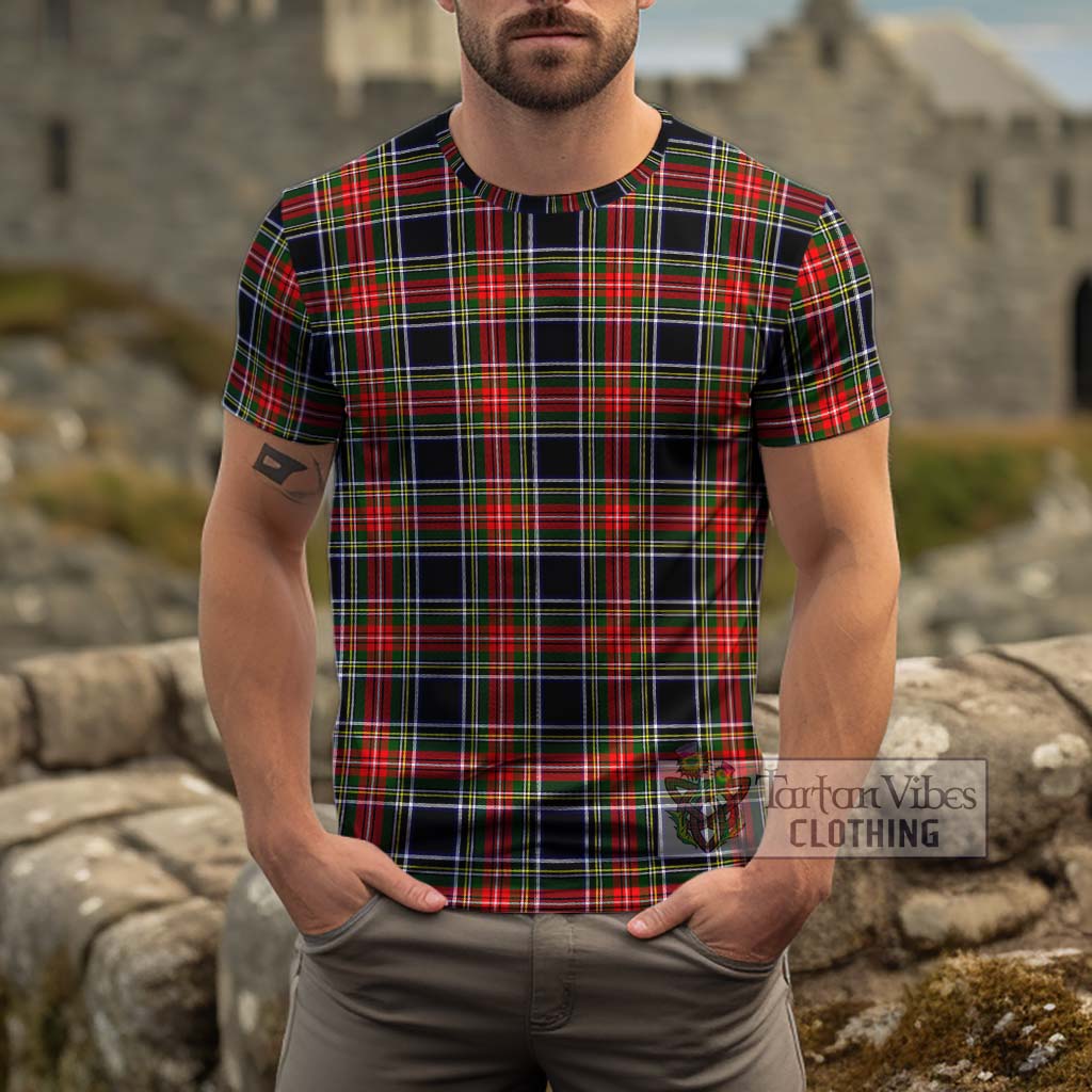 Stewart Black Tartan Cotton T-Shirt Men's Shirt - Tartanvibesclothing Shop