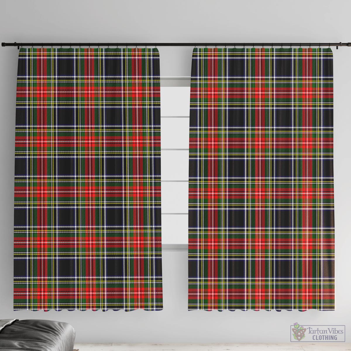 Stewart Black Tartan Window Curtain