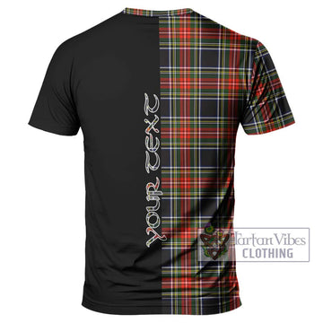 Stewart Black Tartan T-Shirt with Family Crest and Half Of Me Style