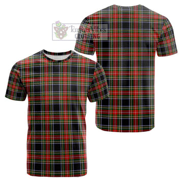 Stewart Black Tartan Cotton T-Shirt