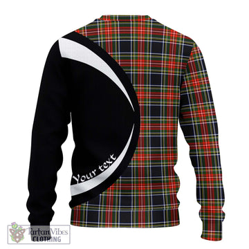 Stewart Black Tartan Ugly Sweater with Family Crest Circle Style