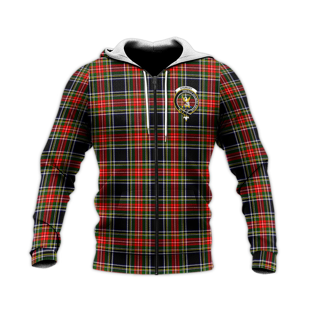 stewart-black-tartan-knitted-hoodie-with-family-crest