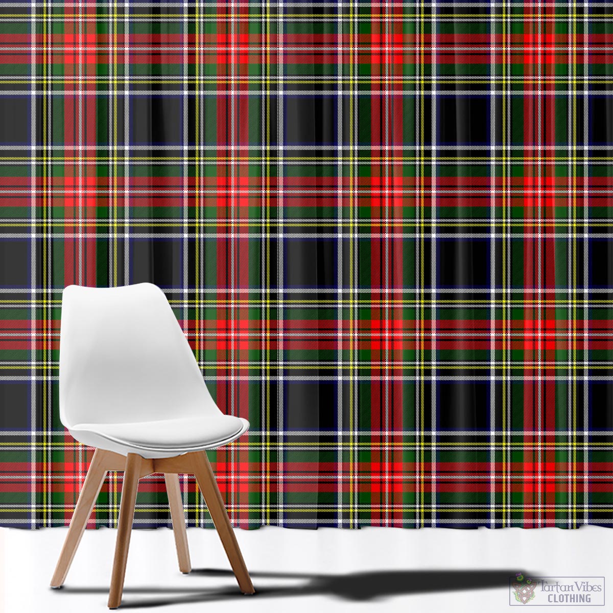 Stewart Black Tartan Window Curtain