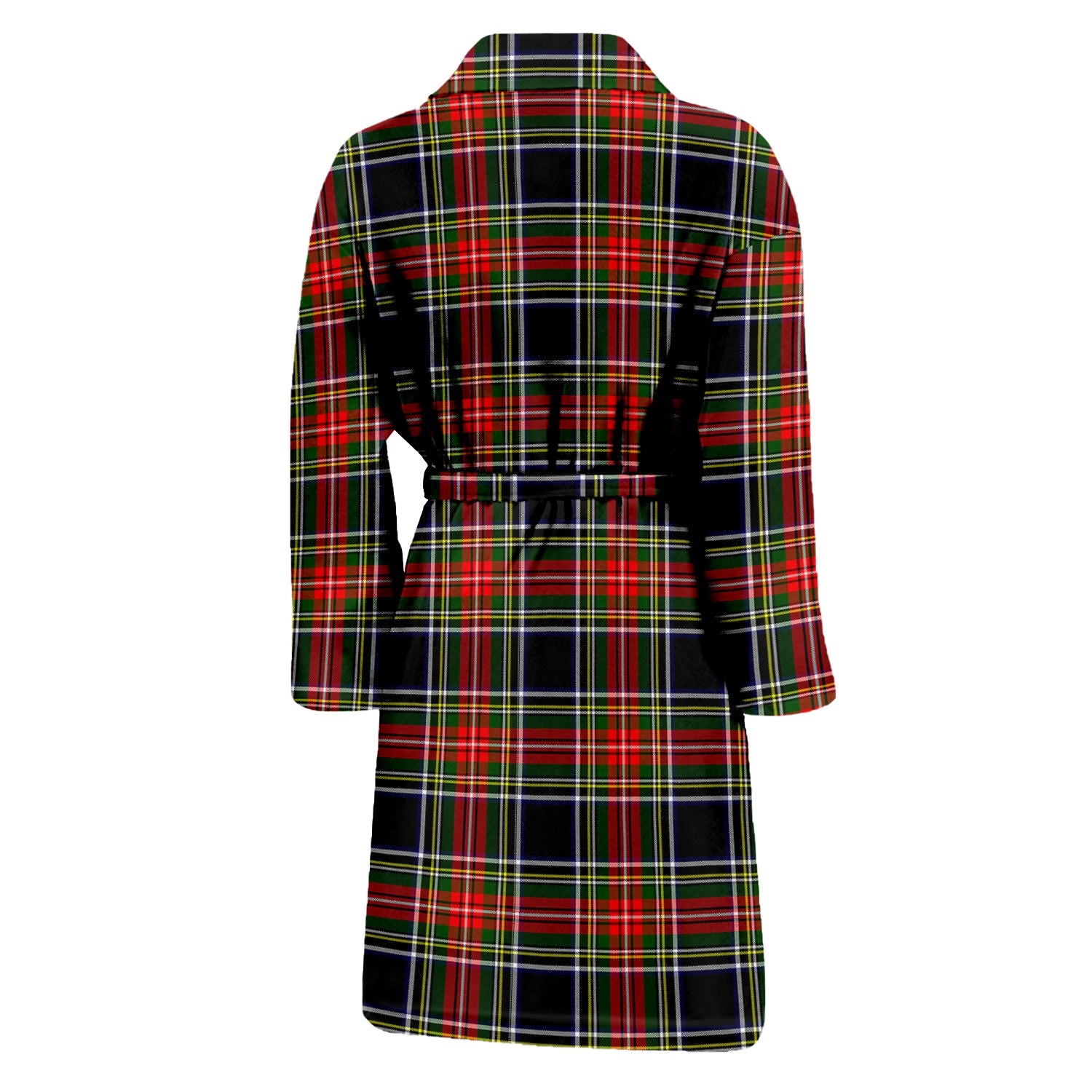 Stewart Black Tartan Bathrobe with Family Crest - Tartan Vibes Clothing