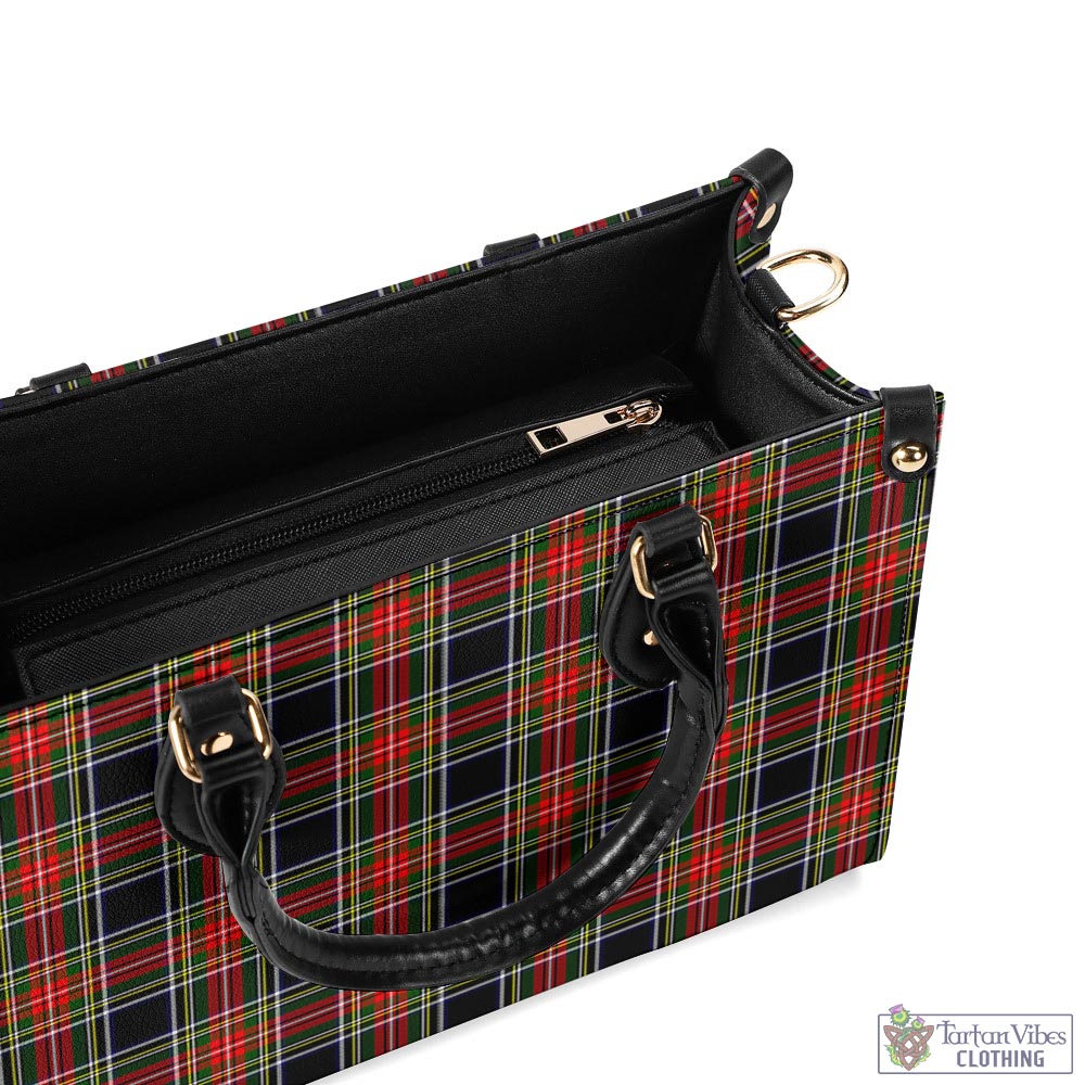 Tartan Vibes Clothing Stewart Black Tartan Luxury Leather Handbags